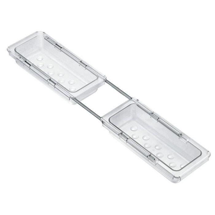 VIBO Kit 2 Bandejas Plástico Satinado, Fondo Ajustable 440-520mm, 98x43mm, para Bastidor DREAM/PRESTIGE