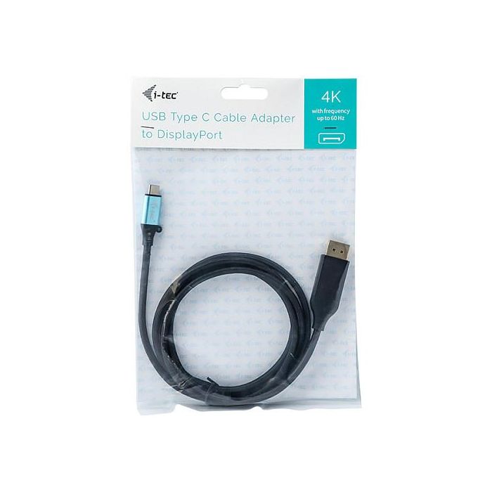 Adaptador USB C a DisplayPort i-Tec C31CBLDP60HZ2M 4K Ultra HD Negro
