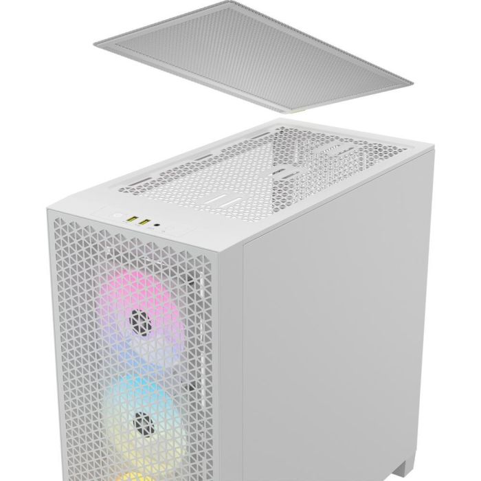 Corsair 3000D RGB Airflow Torre Media Blanca con 3 Ventiladores AR120 RGB Preinstalados CC-9011256-WW 6 Corsair 3000D RGB Airflow Torre Media Blanca con 3 Ventiladores AR120 RGB Preinstalados CC-9011256-WW 6