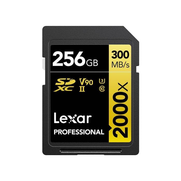 Lexar 256Gb Professional 2000X Sdxc Uhs-Ii Cards, Up To 300Mb/S Read 260Mb/S Write C10 V90 U3