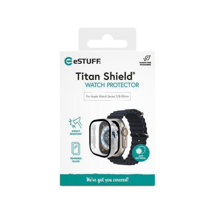 eSTUFF Titan Shield Full Body Screen Protector for Apple Watch Series 9/8/7 45 mm - Clear 2 eSTUFF Titan Shield Full Body Screen Protector for Apple Watch Series 9/8/7 45 mm - Clear 2