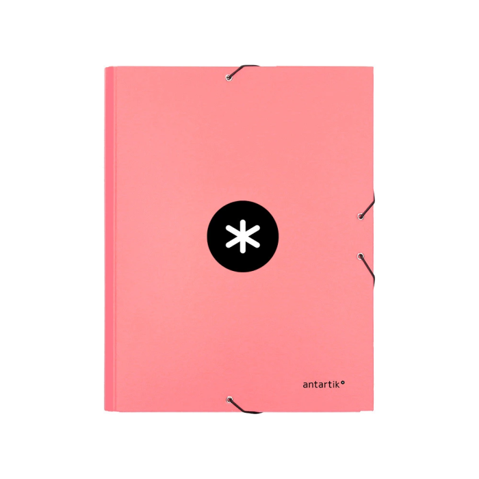 Antartik Carpeta Clasificadora A4 12 Departamentos con Goma Cierre, Cartón Forrado, Color Coral 2