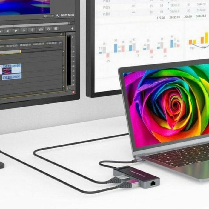 CONCEPTRONIC ADAPTADOR USB-C 7IN1 HDMIx2 USB-C PD 100W USB-A RJ45 GIGABIT DONN14G 1 CONCEPTRONIC ADAPTADOR USB-C 7IN1 HDMIx2 USB-C PD 100W USB-A RJ45 GIGABIT DONN14G 1