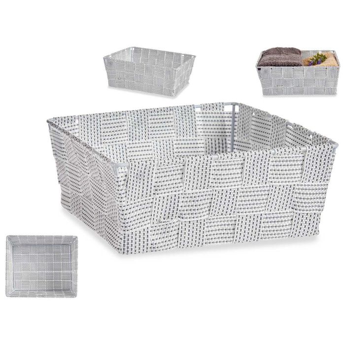 Cesta de Tela Rectangular Kipit 17 cm Blanco - 21x18x8 cm (24 Unidades) Cesta de Tela Rectangular Kipit 17 cm Blanco - 21x18x8 cm (24 Unidades)