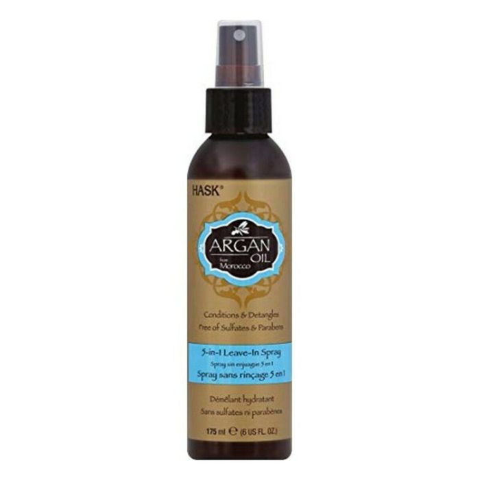 Hask ARGAN OIL Acondicionador Sin Enjuague Reparador 5 en 1 Spray para Cabello Seco y Dañado 177 ml Cruelty Free