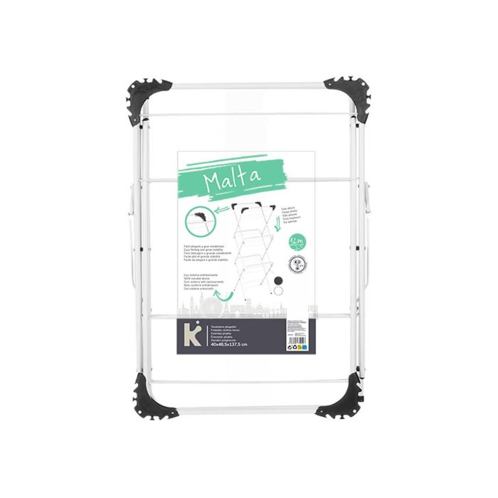 Tendedero Metal 3 Alturas Estrecho Blanco Kipit 50X69CM (5 Unidades) 2 Tendedero Metal 3 Alturas Estrecho Blanco Kipit 50X69CM (5 Unidades) 2