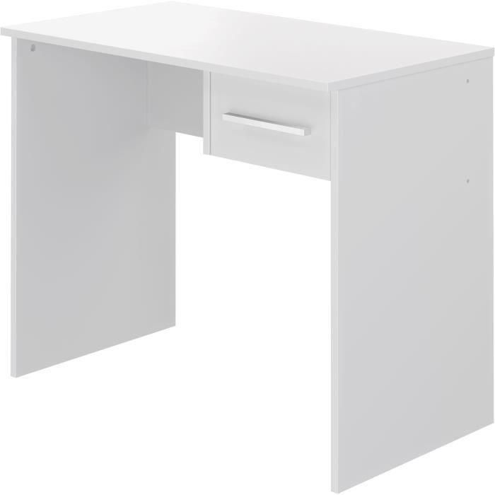 Escritorio con cajones pequeños - Melamina blanca - 90 x 50 x 74 cm 2 Escritorio con cajones pequeños - Melamina blanca - 90 x 50 x 74 cm 2