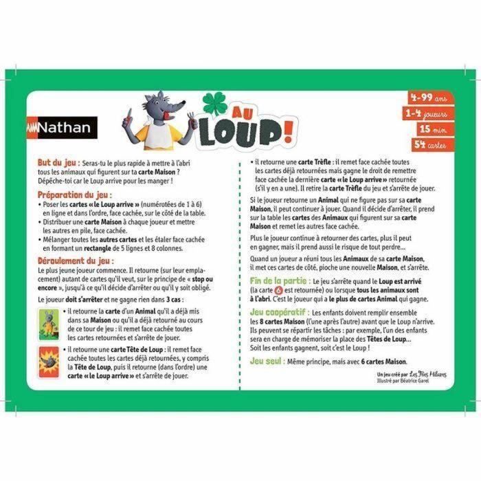 Nathan Au Loup - Juego de Cartas El Lobo y los Animales: ¿Quién pondrá a salvo a sus amigos antes que el Lobo? Desde 4 años 1
