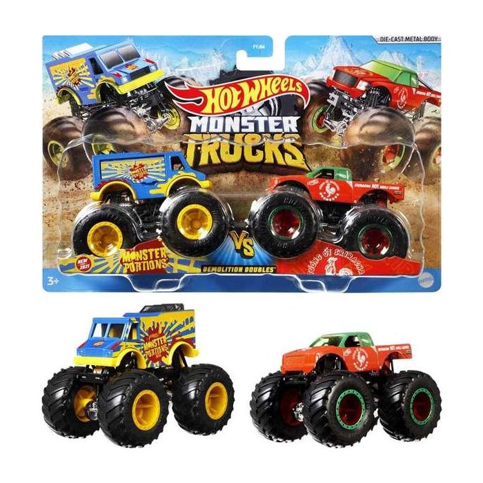Hot Wheels Monster Trucks - Pack 2 Coches de Demolición Escala 1:64 para Niños - Modelos Surtidos 4