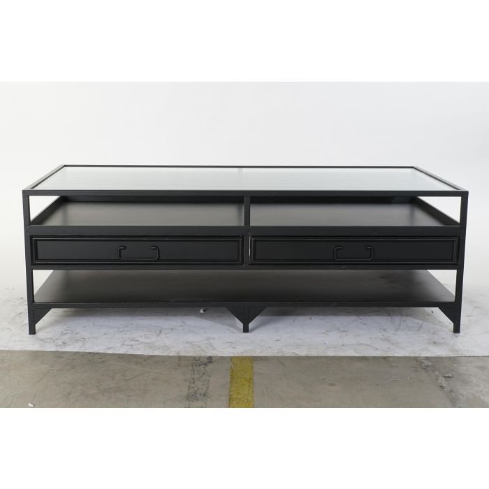 DKD Home Decor Mesa Centro Loft Negro Metal Cristal 120 x 60 x 40 cm 5 DKD Home Decor Mesa Centro Loft Negro Metal Cristal 120 x 60 x 40 cm 5