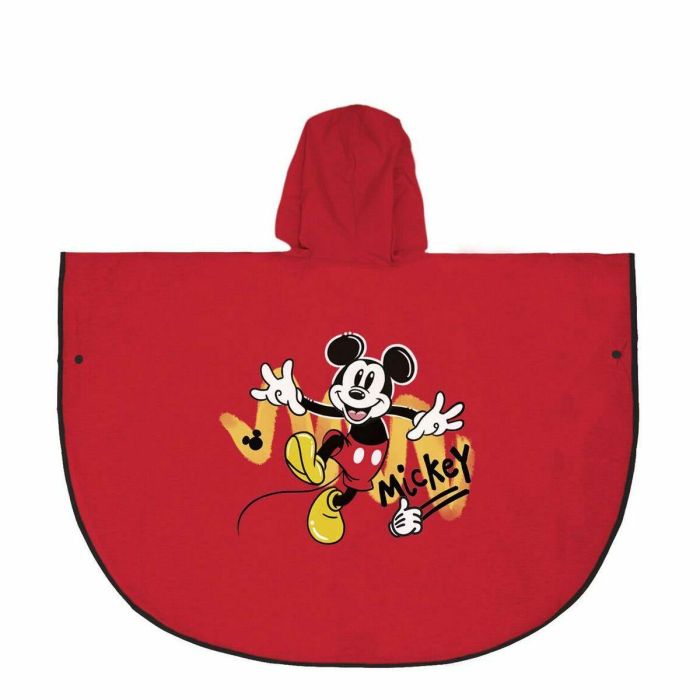 Poncho Impermeable con Capucha Mickey Mouse Rojo 4 Poncho Impermeable con Capucha Mickey Mouse Rojo 4