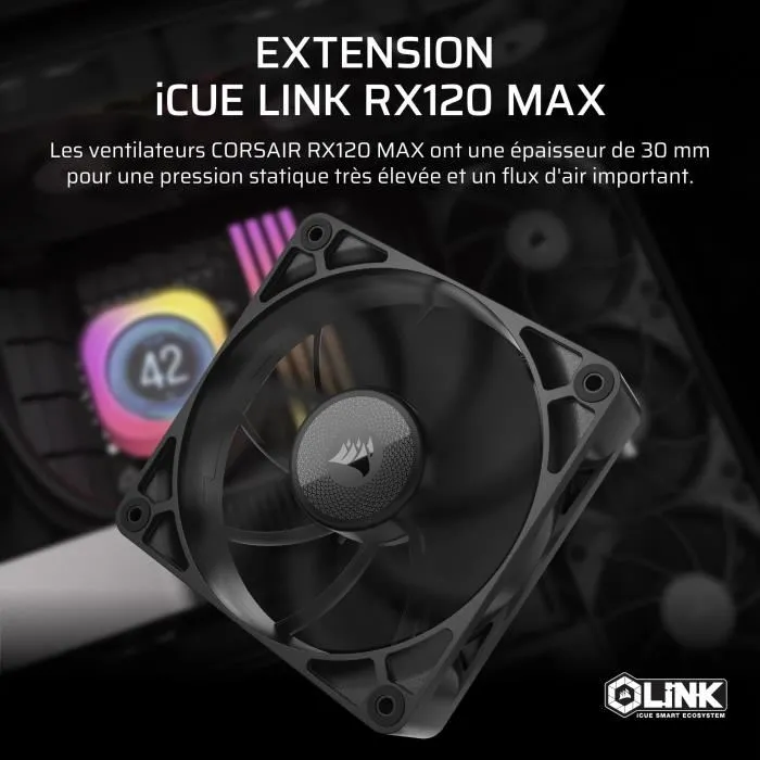 Corsair CO-9051041-WW Ventilador iCUE LINK RX120 Max de un solo ventilador para PC 1 Corsair CO-9051041-WW Ventilador iCUE LINK RX120 Max de un solo ventilador para PC 1