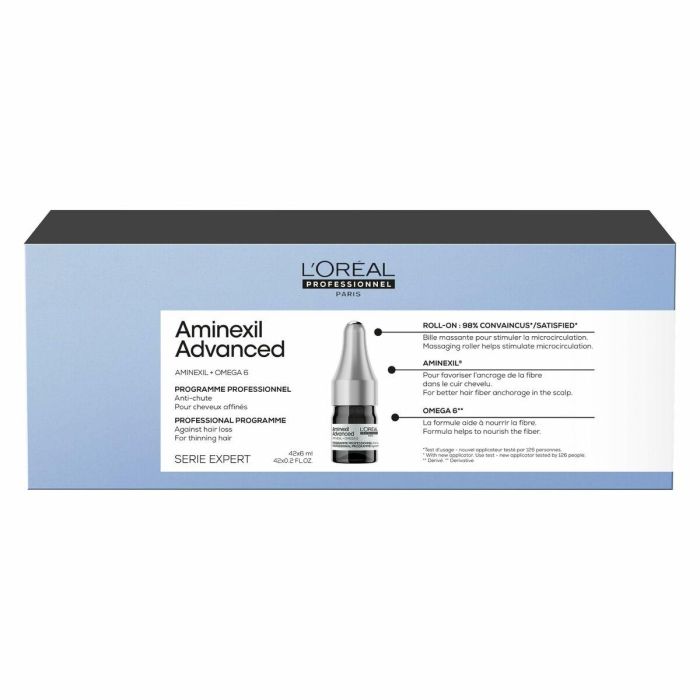 L'Oréal Professionnel Paris Aminexil Advanced ampollas anti-caída para cabello frágil, 42 x 6 ml