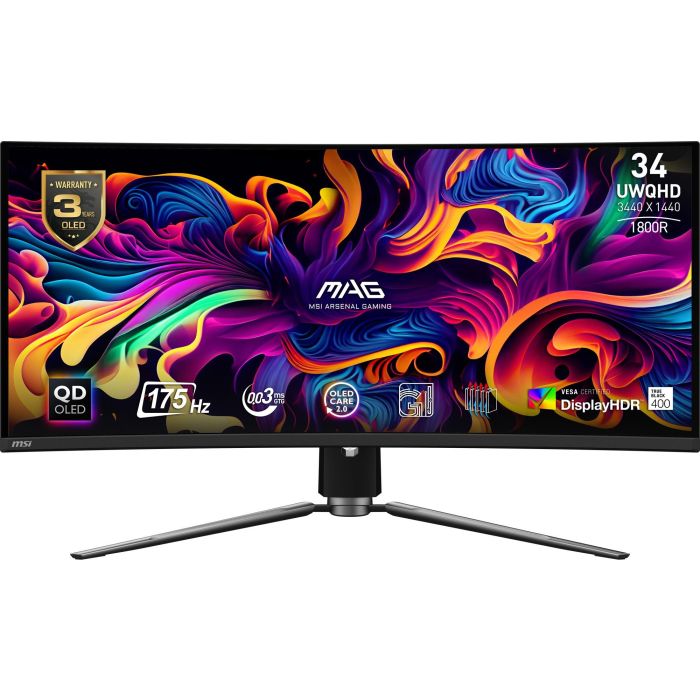 MSI MAG 341CQPDE Monitor Gaming Curvo QD-OLED 86.82cm (34.18") 3440 x 1440 175Hz 0.03ms Negro