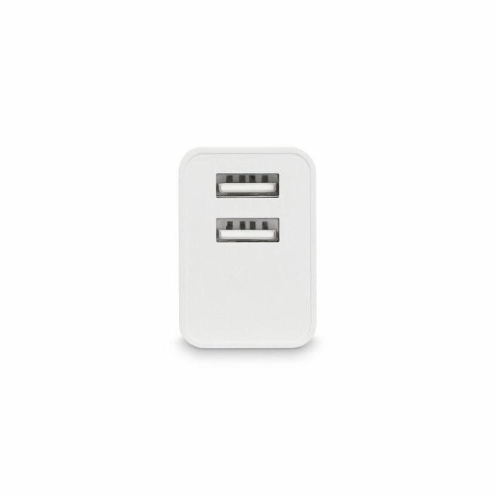 Cargador de Pared KSIX 2 USB 2.4A Blanco 10 Cargador de Pared KSIX 2 USB 2.4A Blanco 10