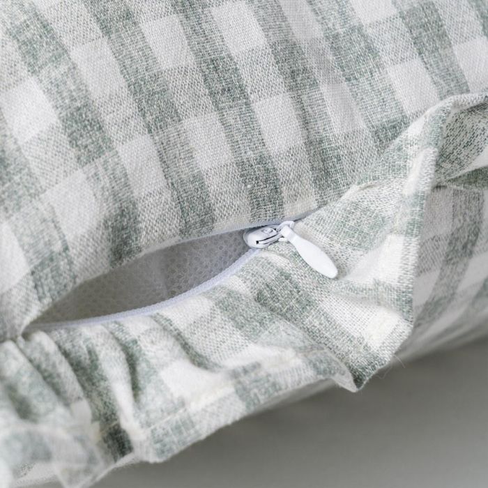 Cojín Cuadros Gris Algodón 43 X 43 cm