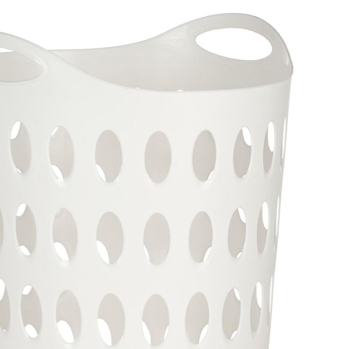 Kipit Cesto de Plástico Blanco 50 L con Asas 44 x 56.5 x 42 cm (Set de 12)