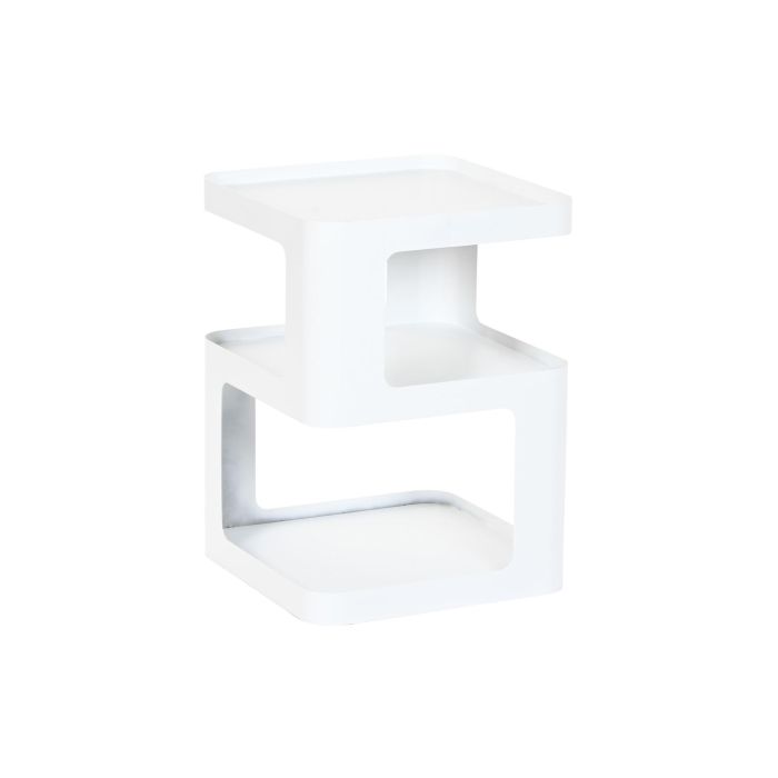 DKD Home Decor Mesita Auxiliar Urban de Metal Blanco 40x54x40 cm, con 1 Estante 1 DKD Home Decor Mesita Auxiliar Urban de Metal Blanco 40x54x40 cm, con 1 Estante 1