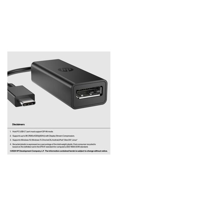 HP G2 USB-C a DisplayPort Adapter para Conexión de Pantallas 8K UHD, Adaptador Plug & Play Portátil para Flujo de Trabajo Sin Restricciones 12 HP G2 USB-C a DisplayPort Adapter para Conexión de Pantallas 8K UHD, Adaptador Plug & Play Portátil para Flujo de Trabajo Sin Restricciones 12