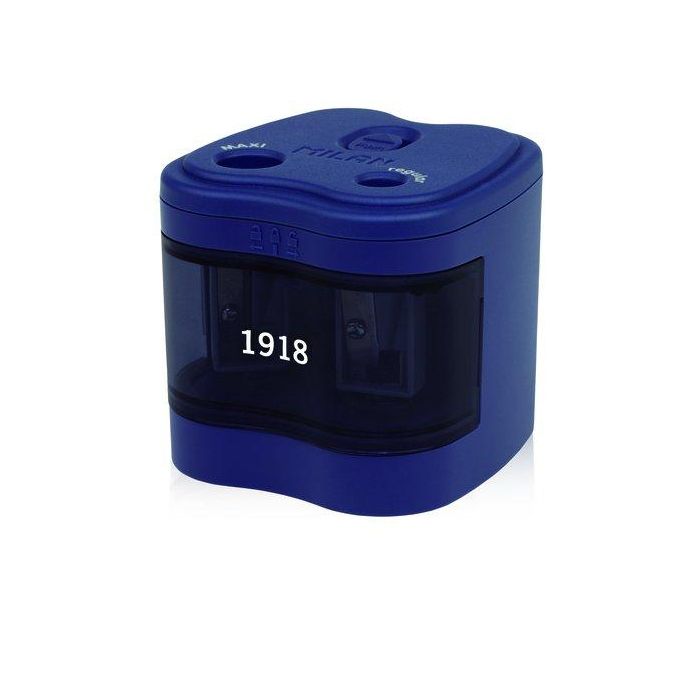 Milan Sacapuntas Eléctrico Maxi-Regular Serie 1918 Azul Marino con Depósito Grande