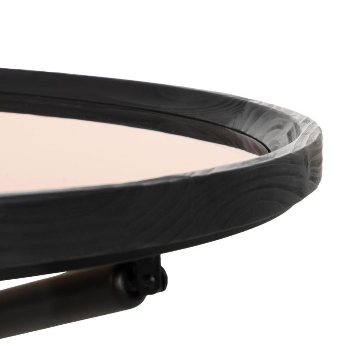 Mesa Centro Negro Madera-Metal 100 X 100 X 40 cm