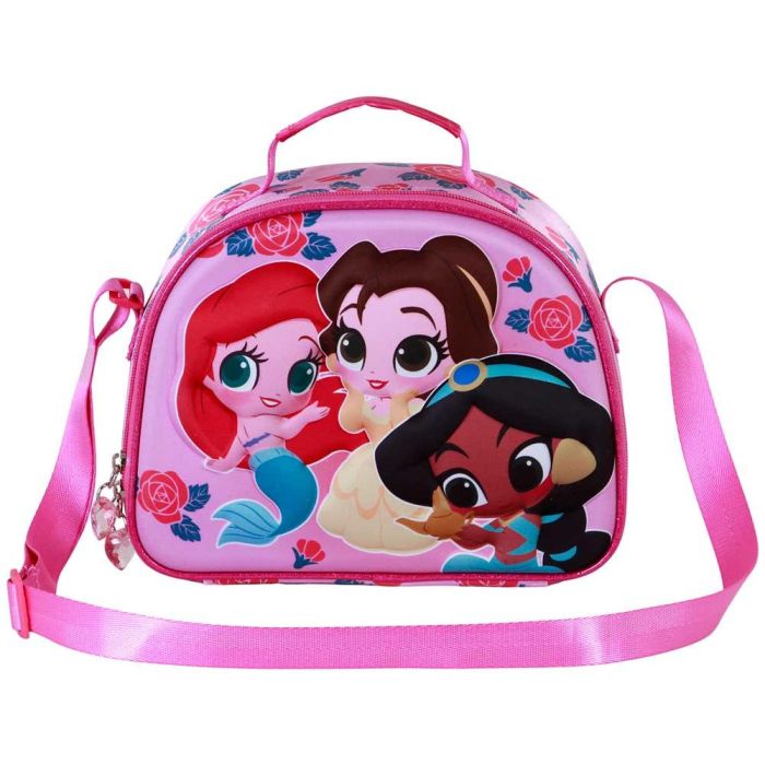 Bolsa Portamerienda 3D Flowers Disney Princesas Rosa 1