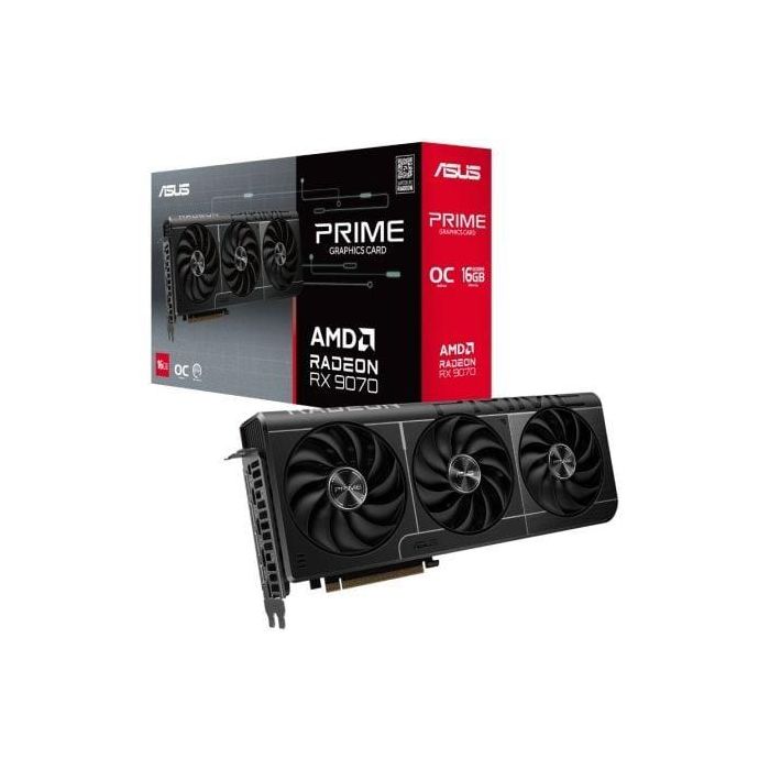 Asus 90YV0LI1-M0NA00 Tarjeta Gráfica Prime Radeon RX 9070 OC Edition 16GB GDDR6, 2.5 Ranuras, Triple Ventilador, RGB Asus 90YV0LI1-M0NA00 Tarjeta Gráfica Prime Radeon RX 9070 OC Edition 16GB GDDR6, 2.5 Ranuras, Triple Ventilador, RGB