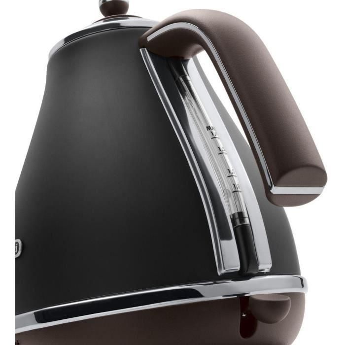 Delonghi KBOV2001.BK Hervidor de Agua Eléctrico 2000W 1.7L Negro Mate / Chocolate 2