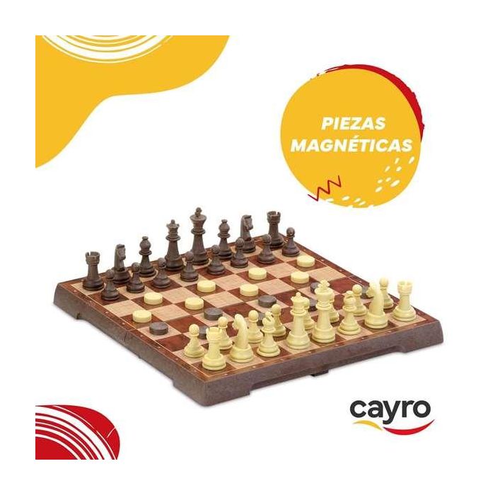 Cayro Juego de Ajedrez y Damas Magnético 24x24 cm Plástico 2 Jugadores 7+ años 2 Cayro Juego de Ajedrez y Damas Magnético 24x24 cm Plástico 2 Jugadores 7+ años 2