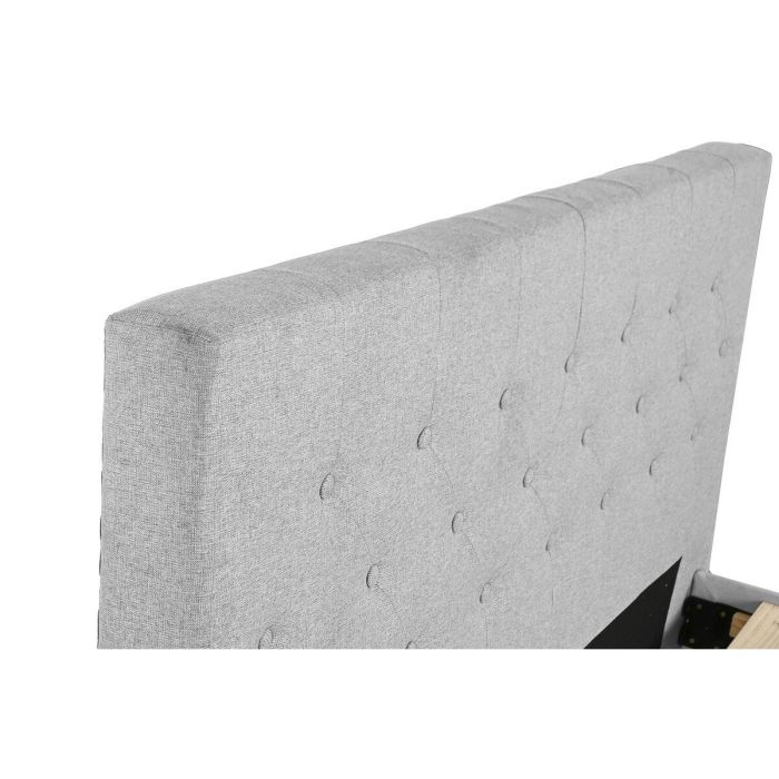 DKD Home Decor Cama Urban Gris Claro 219 x 104 x 170 cm para colchón de 150x200 - Poliéster y Madera 5
