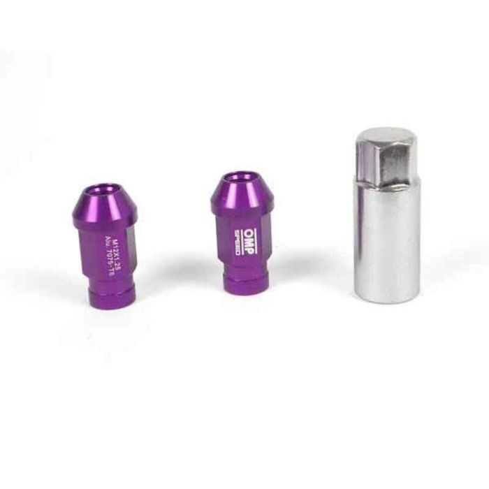 Set Tuercas OMP 7075 M12 x 1,25 40 mm 20 uds Violeta