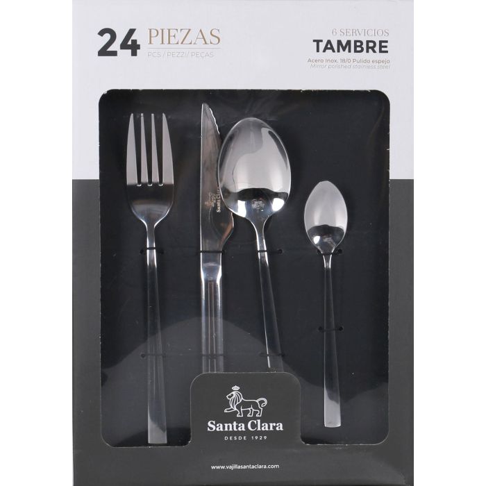 Santa Clara Cubertería 24 Piezas Acero Inoxidable Tambre (6 Unidades) 1