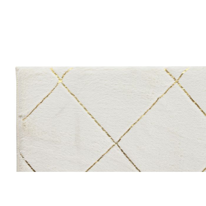 DKD Home Decor Alfombra Moderna de Poliéster Blanco con Patrón Rombo 240x60 cm 1000 gsm 2 DKD Home Decor Alfombra Moderna de Poliéster Blanco con Patrón Rombo 240x60 cm 1000 gsm 2