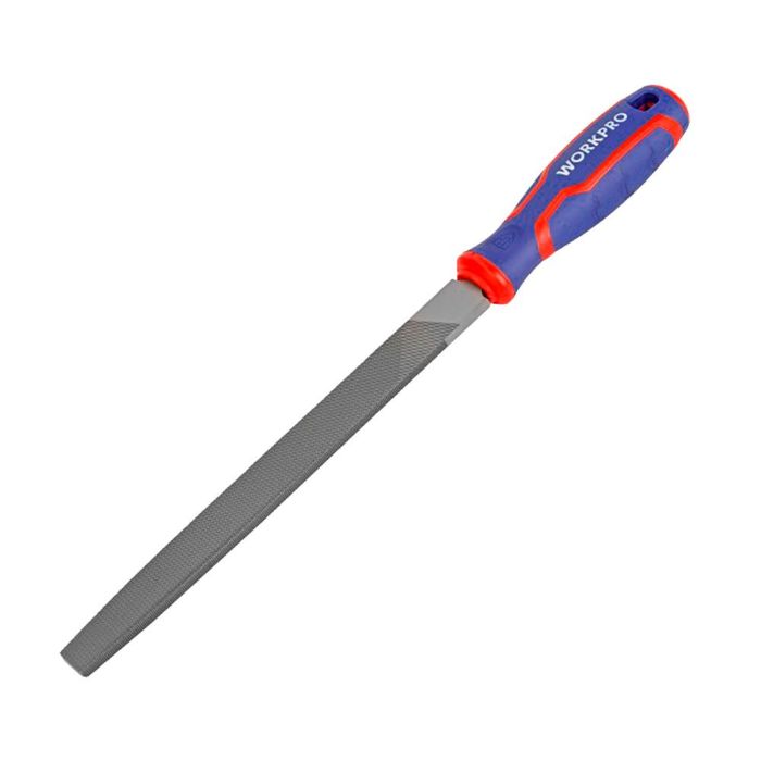 Workpro Lima Plana 200 mm Acero SK2, Mango Antideslizante Tricolor