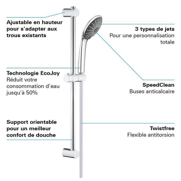 GROHE - Set de ducha de 3 chorros con barra 5