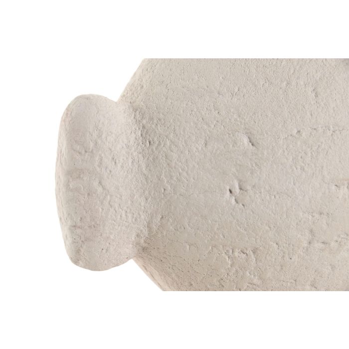 DKD Home Decor Hangzhou design 26b Portavela Mediterraneo Blanco Cemento 10 x 11 x 16 cm (4 Unidades) Simil Piedra con Detalle de Pez