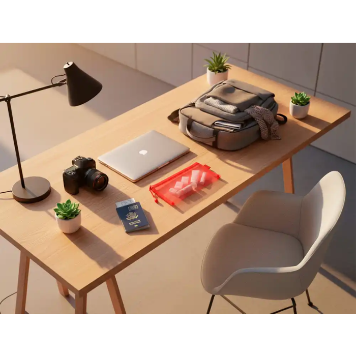 Liderpapel Bolsa Zipper Bag Poliester Transpirable Multiusos 230x115 mm Rojo 7