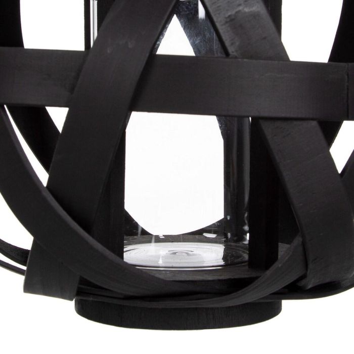 Farol Portavelas Negro Bambú 30 x 30 x 26 cm 1