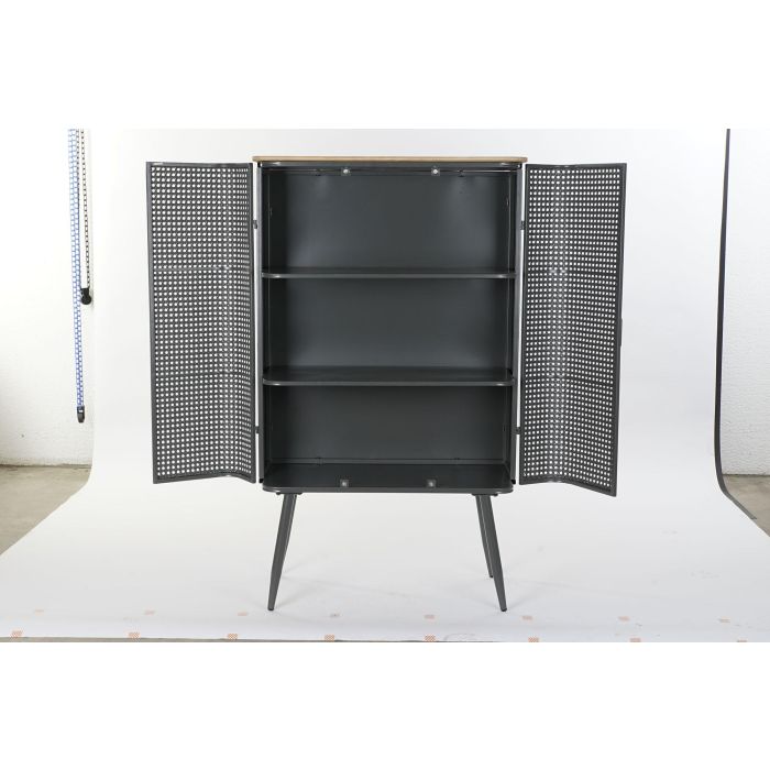 DKD Home Decor Estantería Loft Industrial con 2 Puertas y 2 Estantes de Metal y Madera, Gris Natural 79x39x133 cm 4 DKD Home Decor Estantería Loft Industrial con 2 Puertas y 2 Estantes de Metal y Madera, Gris Natural 79x39x133 cm 4