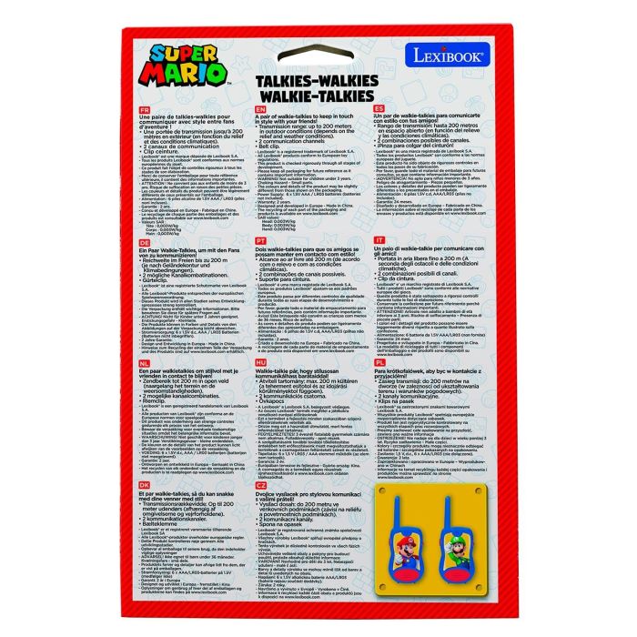 Lexibook Walkie Talkies Super Mario 120 M TW12NI Lexibook Walkie Talkies Super Mario 120 M TW12NI