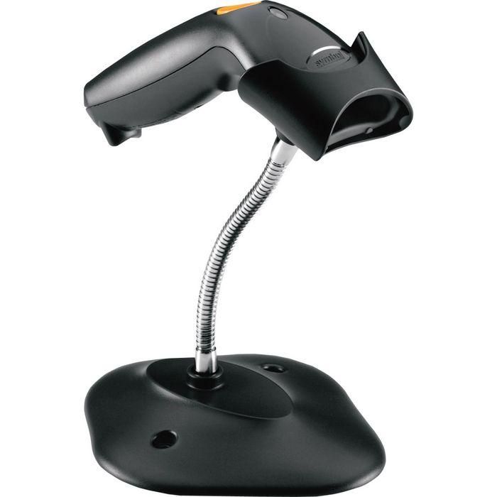 Zebra LS1203 Escáner de Mano Bi-direccional 1D para Códigos de Barras, USB/RS232, Negro con Cable y Soporte