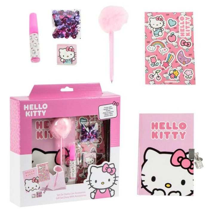 Hello Kitty Diario Secreto Set de Escritura y Actividades Multicolor para Niños y Niñas +3 años (23.5 x 25.0 x 5.5 cm) 2
