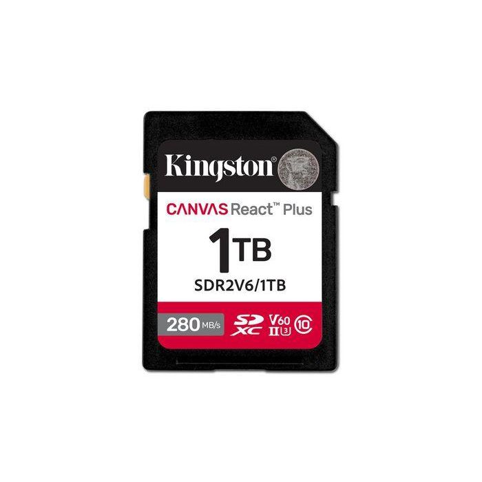 Kingston Canvas React Plus SDXC UHS-II 1TB 280R/150W U3 V60 para Cámaras 4K y Fotografía Profesional de Alta Resolución 1