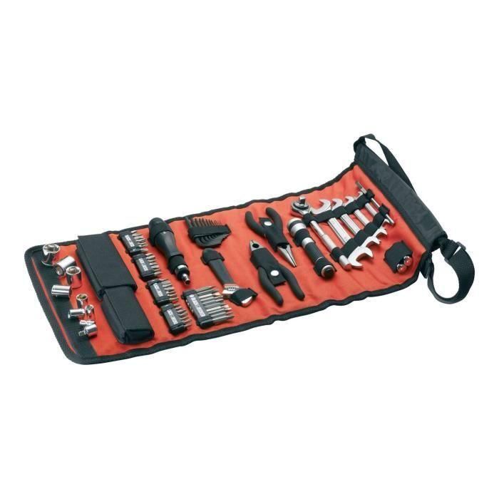 Black & Decker Bolsa enrollable de 71 accesorios para mecánica de automóviles. Incluye destornillador, llaves, alicates, trinquete, enchufes. 1