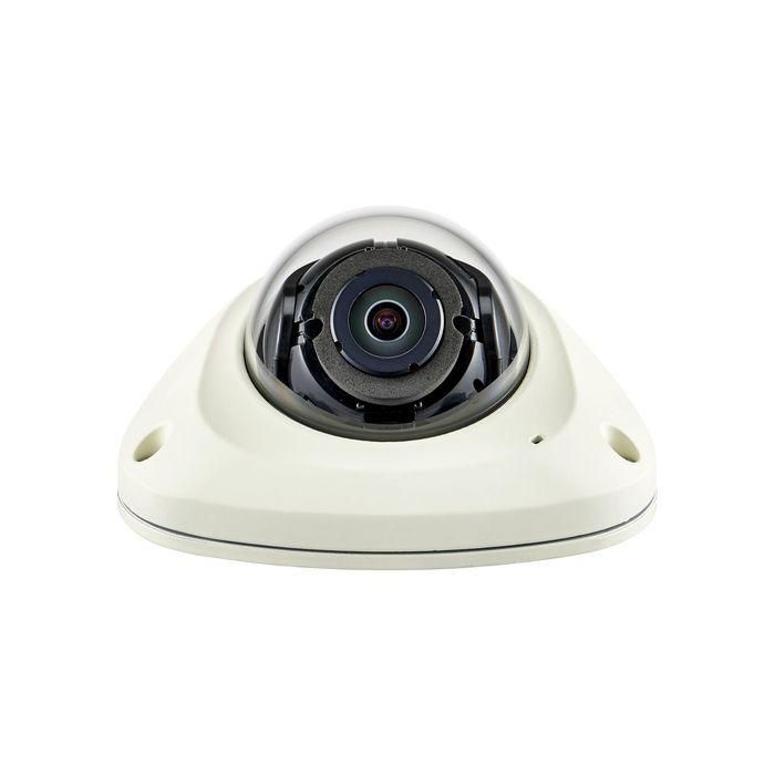 Hanwha Cámara IP minidomo móvil 2M AI 2.4mm antivandálico WDR IK10 IP66 NEMA 4X PoE Wisenet X. Conector M12 2