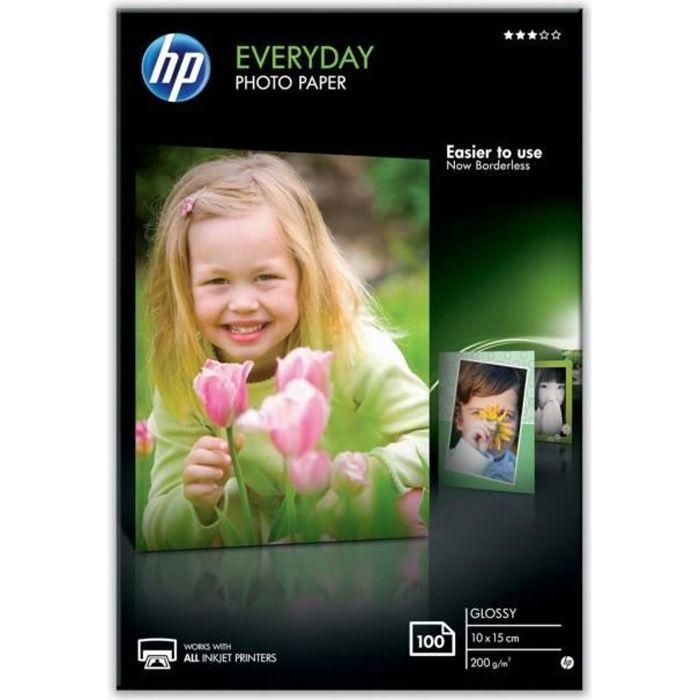 HP Papel Fotográfico Glossy Uso Diario, 100 Hojas, 10 x 15 cm, 200 Gr