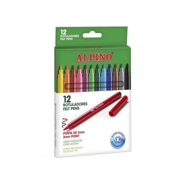 Alpino Rotuladores Larga Duración Estuche De 12 C-Surtidos Alpino Rotuladores Larga Duración Estuche De 12 C-Surtidos
