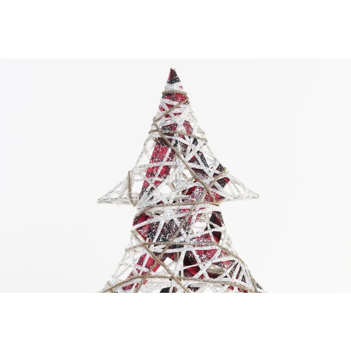 DKD Home Decor Árbol de Navidad Alpina Natural Blanco con Luz LED y Ratan, 50 cm Alto (40x10 cm), Funciona con 3 Pilas AA 2 DKD Home Decor Árbol de Navidad Alpina Natural Blanco con Luz LED y Ratan, 50 cm Alto (40x10 cm), Funciona con 3 Pilas AA 2