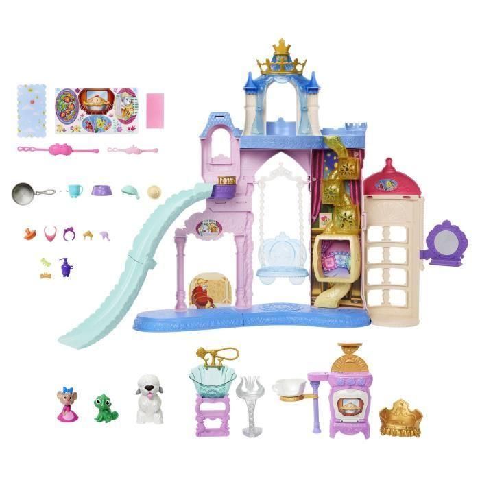 Mattel Jbf96 Palacio de Mascotas Disney Princess - Conjunto de Juego Grande con 3 Figuras y 20+ Accesorios, 65cm, 7 Zonas, +3 años 1