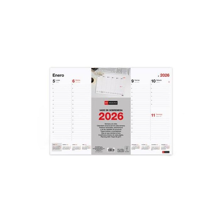 Calendario (2026) Miquelrius Vade Basic S/V Para Escribir A3 420X296 (Encolado)